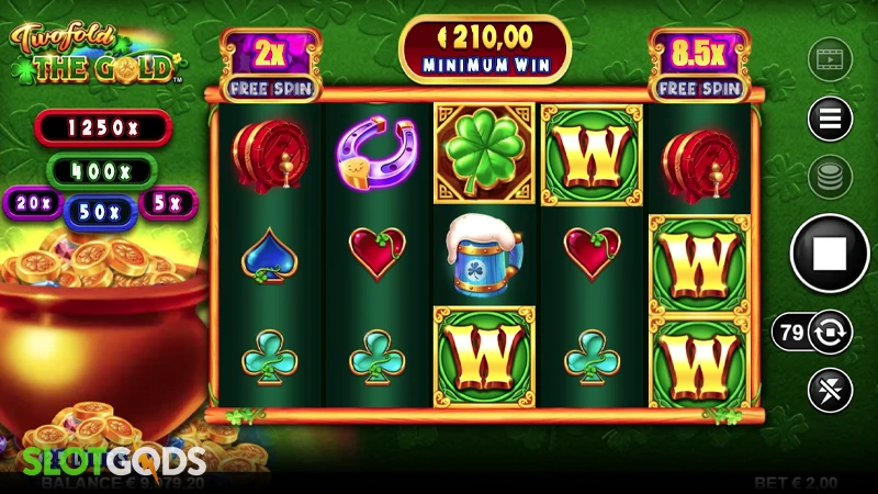 A screenshot of Twofold the Gold slot gameplay