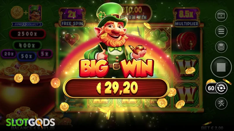 A screenshot of a big win in Twofold the Gold slot