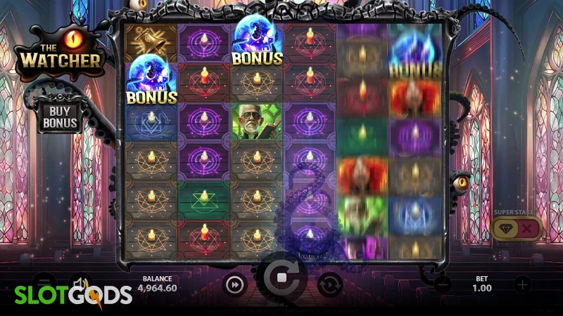 A screenshot of The Watcher slot gameplay