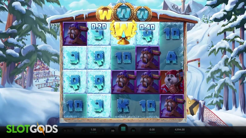 A screenshot of Winter Champions slot gameplay