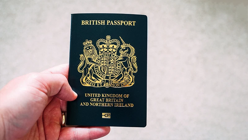 A photo of a British passport needed for verification
