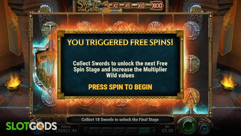 The Sword and the Grail Online Slot by Playn GO Screenshot 2