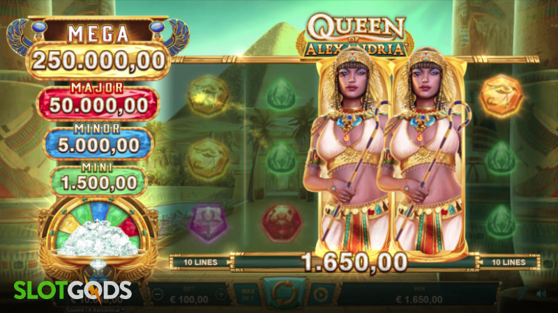 Queen of Alexandria Online Slot by Neon Valley Studios Screenshot 2