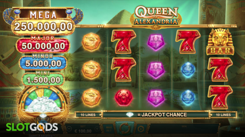 Queen of Alexandria Online Slot by Neon Valley Studios Screenshot 1