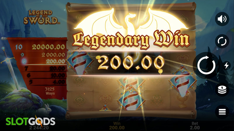 Legend of the Sword Online Slot by Microgaming Screenshot 2
