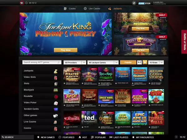 Videoslots Casino Desktop Screenshot 1