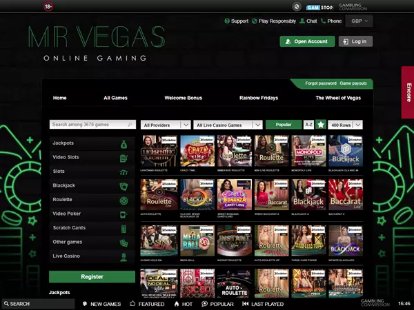 Mr Vegas Desktop Screenshot 4