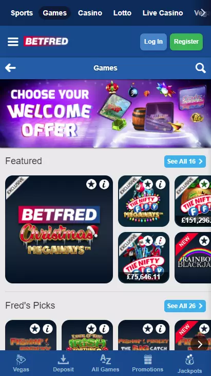 Betfred Casino Mobile Screenshot 1