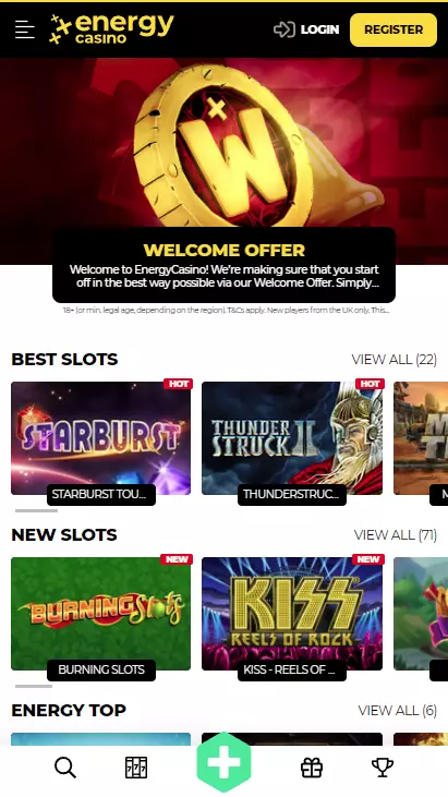Energy Casino Mobile Screenshot 1