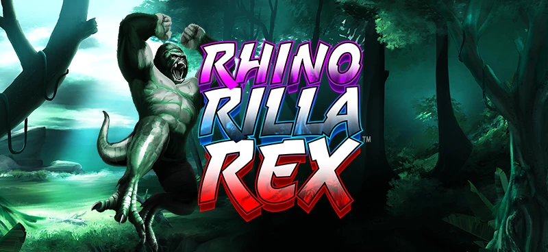 Rhino Rilla Rex combines gorillas, rhinos and dinosaurs in this crazy slot