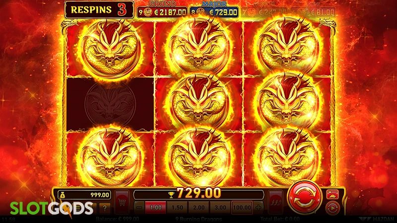 9 Burning Dragons Slot - Screenshot 2