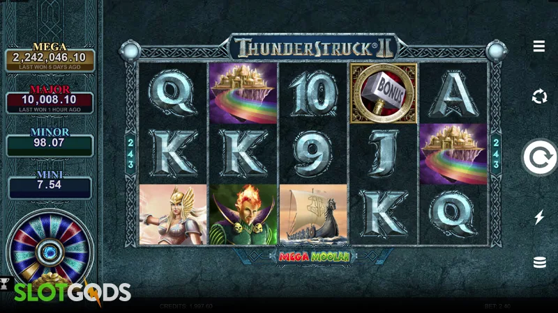 Thunderstruck II Mega Moolah Online Slot by Microgaming