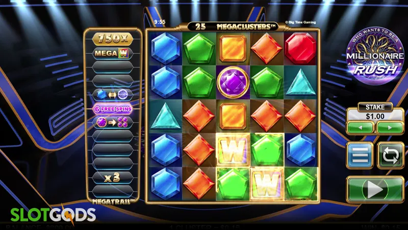Millionaire Rush Megaclusters Slot - Screenshot 1