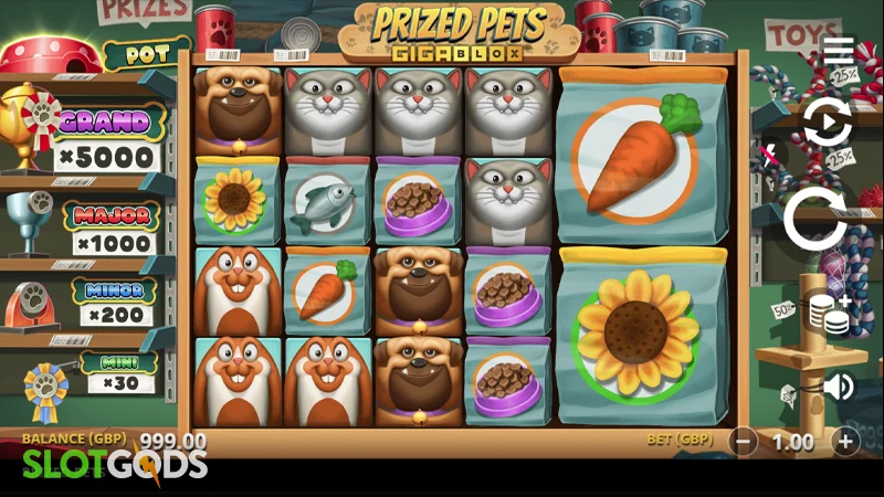 Prized Pets Gigablox Online Slot by Northern Lights Gaming