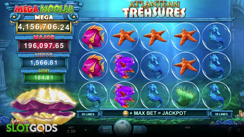Atlantean Treasures Mega Moolah Slot - Screenshot 1