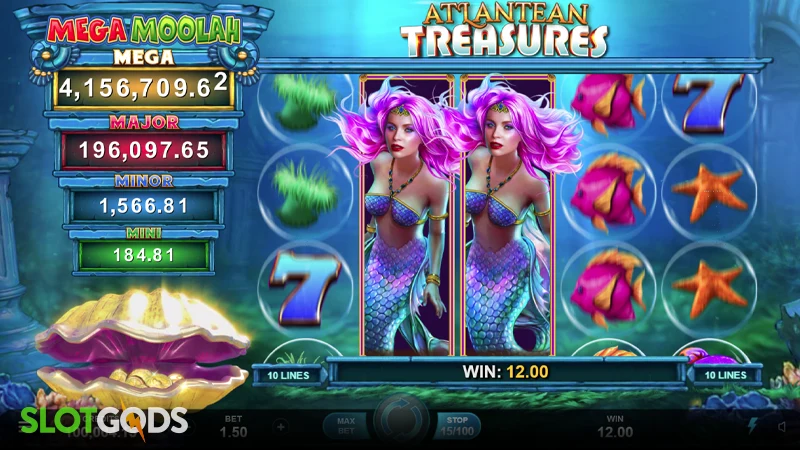 Atlantean Treasures Mega Moolah Slot - Screenshot 3
