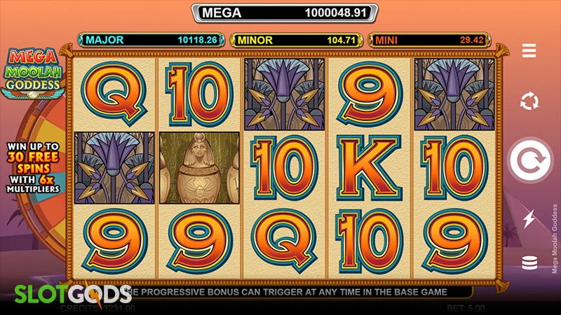 Mega Moolah Goddess Slot - Screenshot 1