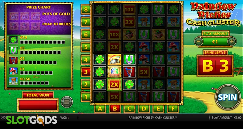 Rainbow Riches Cash Cluster Slot - Screenshot 