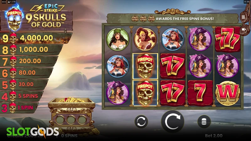 9 Skulls of Gold Slot - Screenshot 1