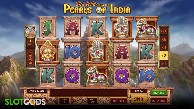 Rich Wilde and the Pearls of India Slot - Screenshot 1
