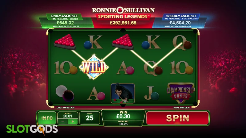 Ronnie O'Sullivan: Sporting Legends Slot - Screenshot 4