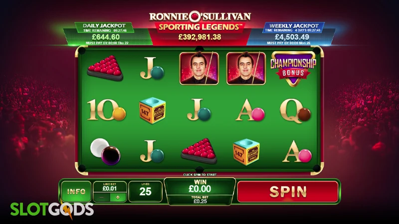 Ronnie O'Sullivan: Sporting Legends Slot - Screenshot 1