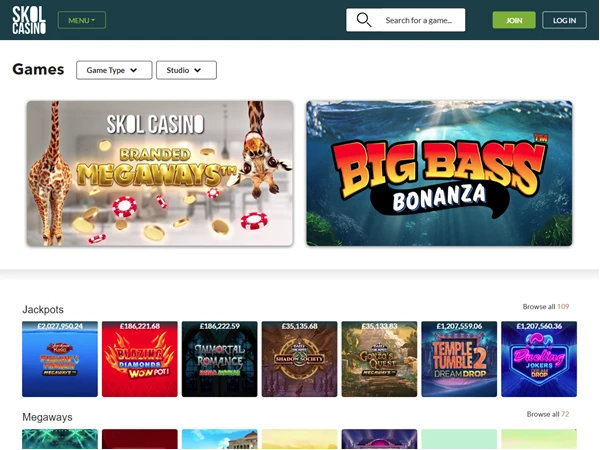Skol Casino Desktop Screenshot 1