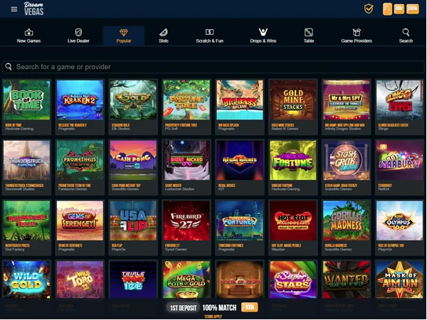 Dream Vegas Desktop Screenshot 1