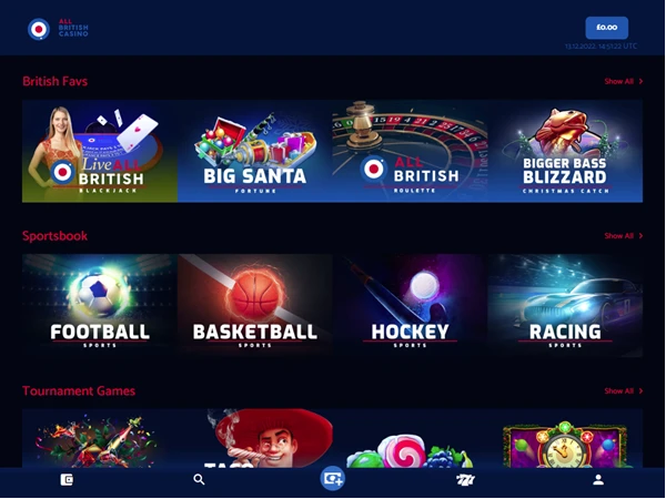 All British Casino Desktop Screenshot 1