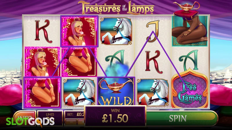 Treasures of the Lamps Slot - Screenshot 3