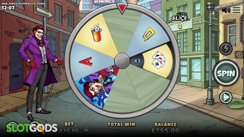 Mad Joker Zones SuperSlice Slot - Screenshot 1