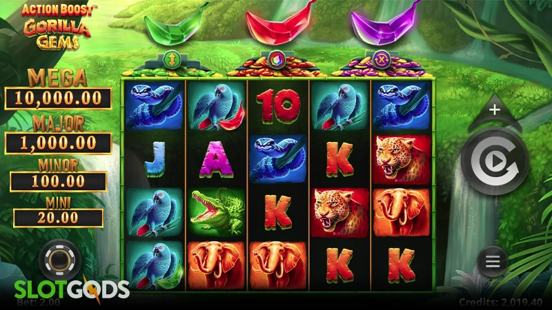 Action Boost Gorilla Gems Slot - Screenshot 1