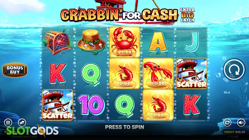 Crabbin' For Cash Extra Big Catch Slot - Screenshot 1