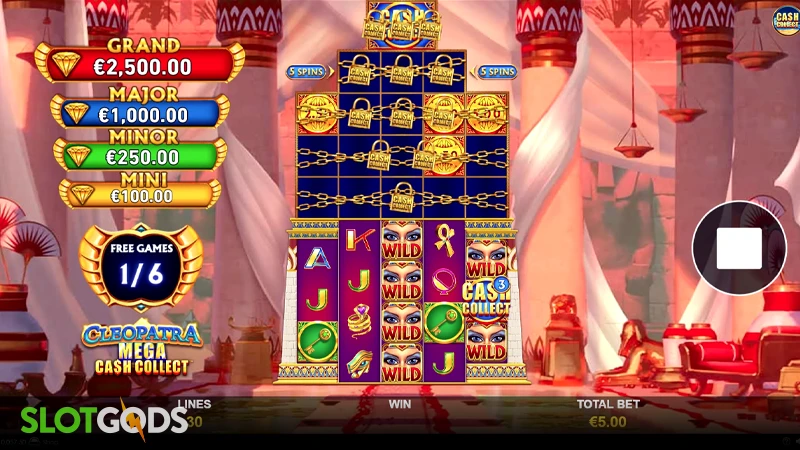 Cleopatra Mega Cash Collect Slot - Screenshot 3