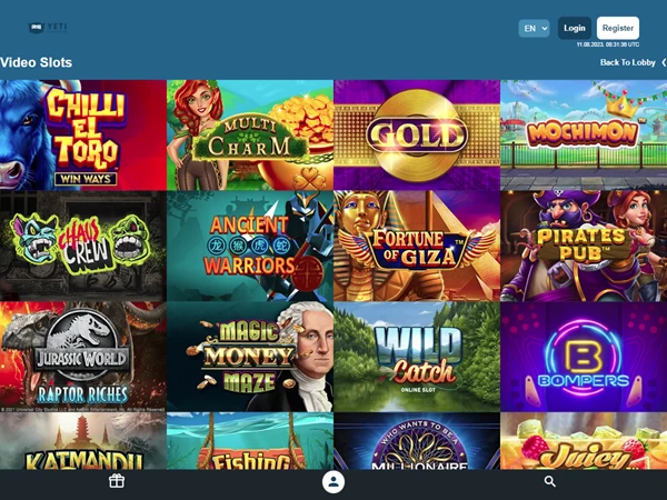 Yeti Casino Desktop Screenshot 2