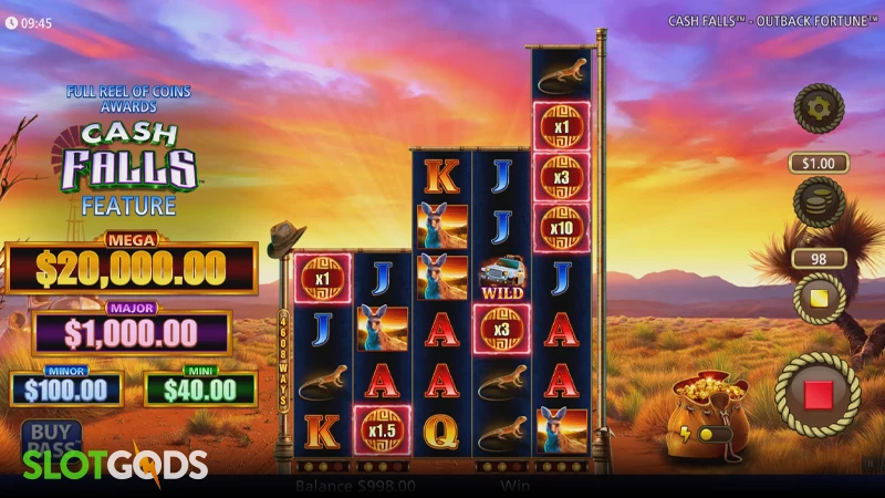 Cash Falls Outback Fortune Slot - Screenshot 2