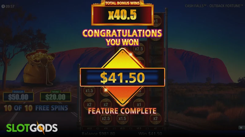 Cash Falls Outback Fortune Slot - Screenshot 3