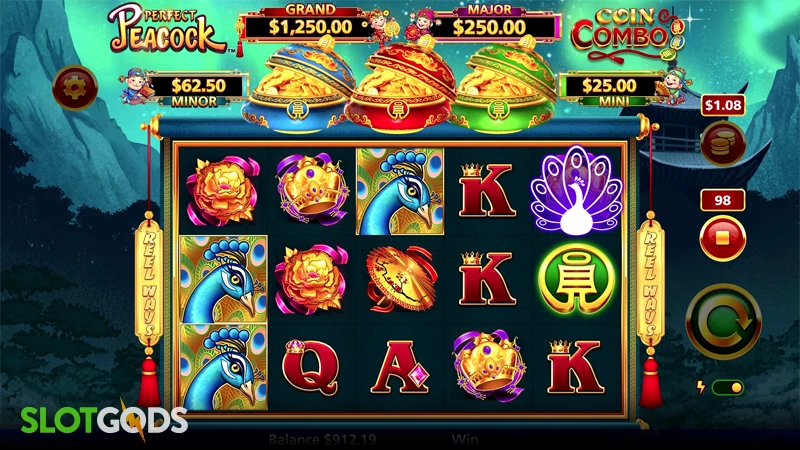 Perfect Peacock Coin Combo Slot - Screenshot 1
