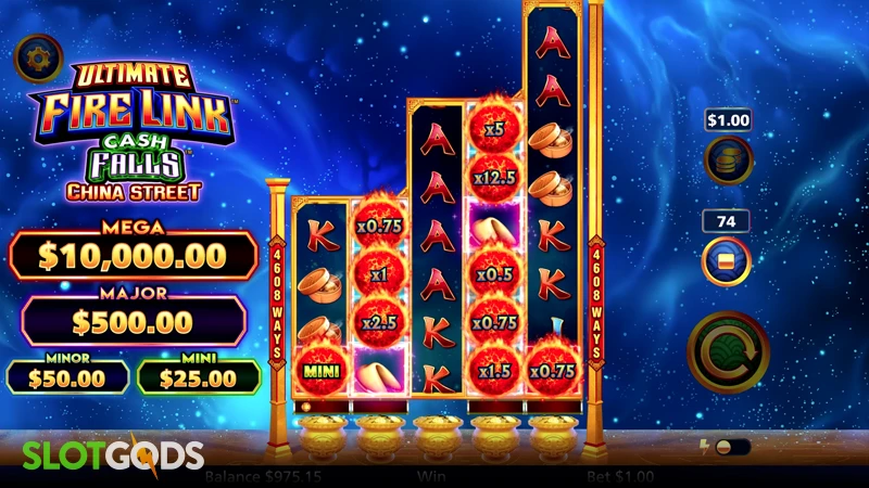 Ultimate Fire Link Cash Falls China Street Slot - Screenshot 2