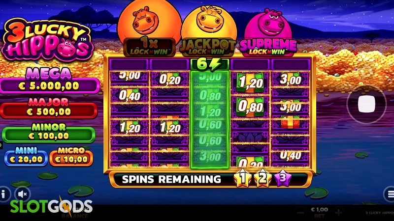 3 Lucky Hippos Slot - Screenshot 3