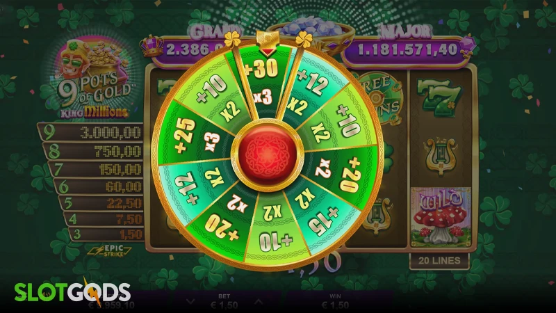 9 Pots of Gold King Millions Slot - Screenshot 4