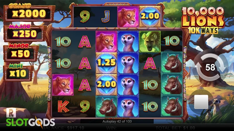 10000 Lions 10k Ways Slot - Screenshot 