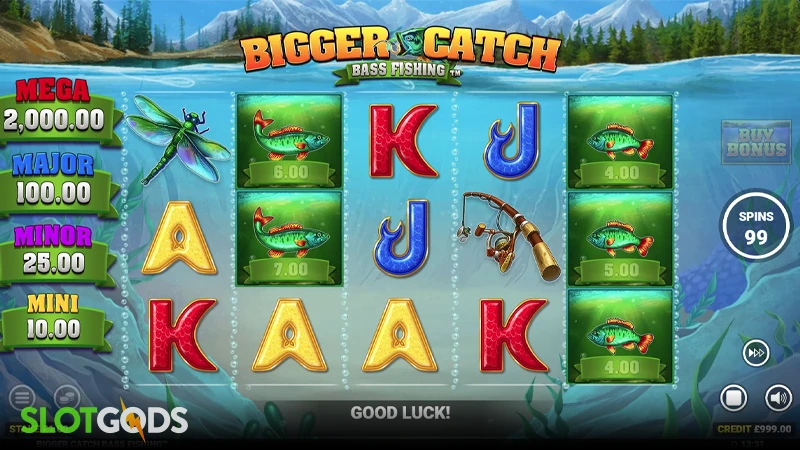 Bigger Catch Bass Fishing Slot - Screenshot 