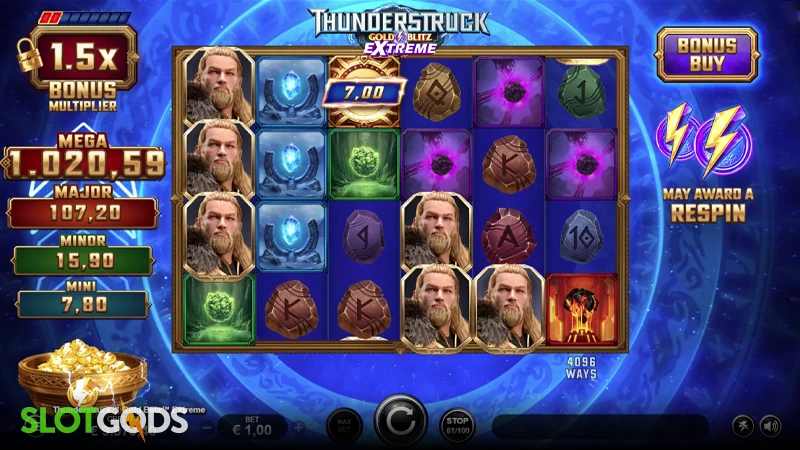 Thunderstruck Gold Blitz Extreme Slot - Screenshot 